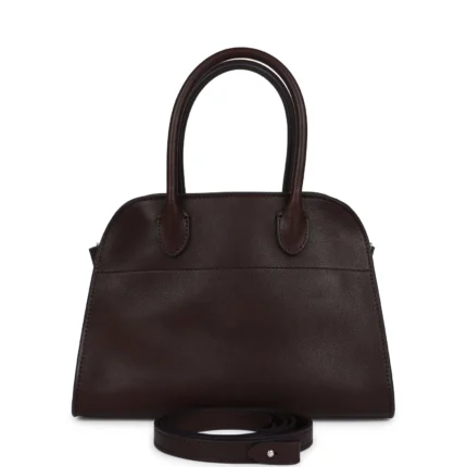 The Row Soft Margaux 10 Chestnut Saddle Bag – Silver Hardware