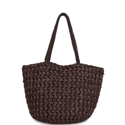 The Row Estelle Raffia Tote Bag in Espresso