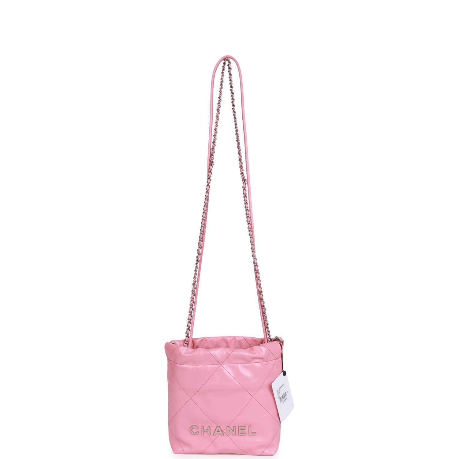 Chanel Mini 22 Bag Pink Calfskin — view 6