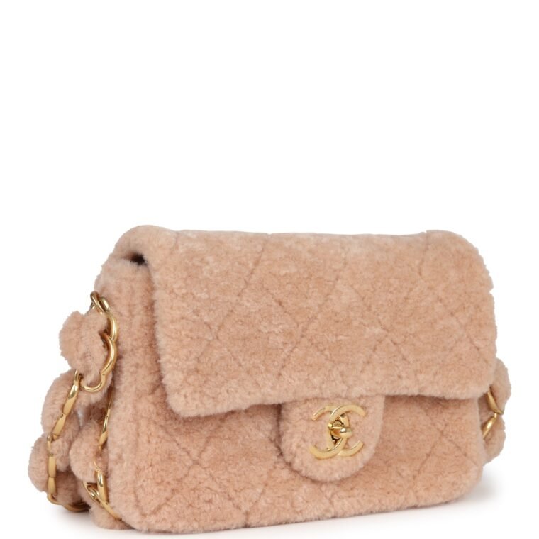 Chanel Small Flap Bag Light Pink Shearling for Sale — alternate view