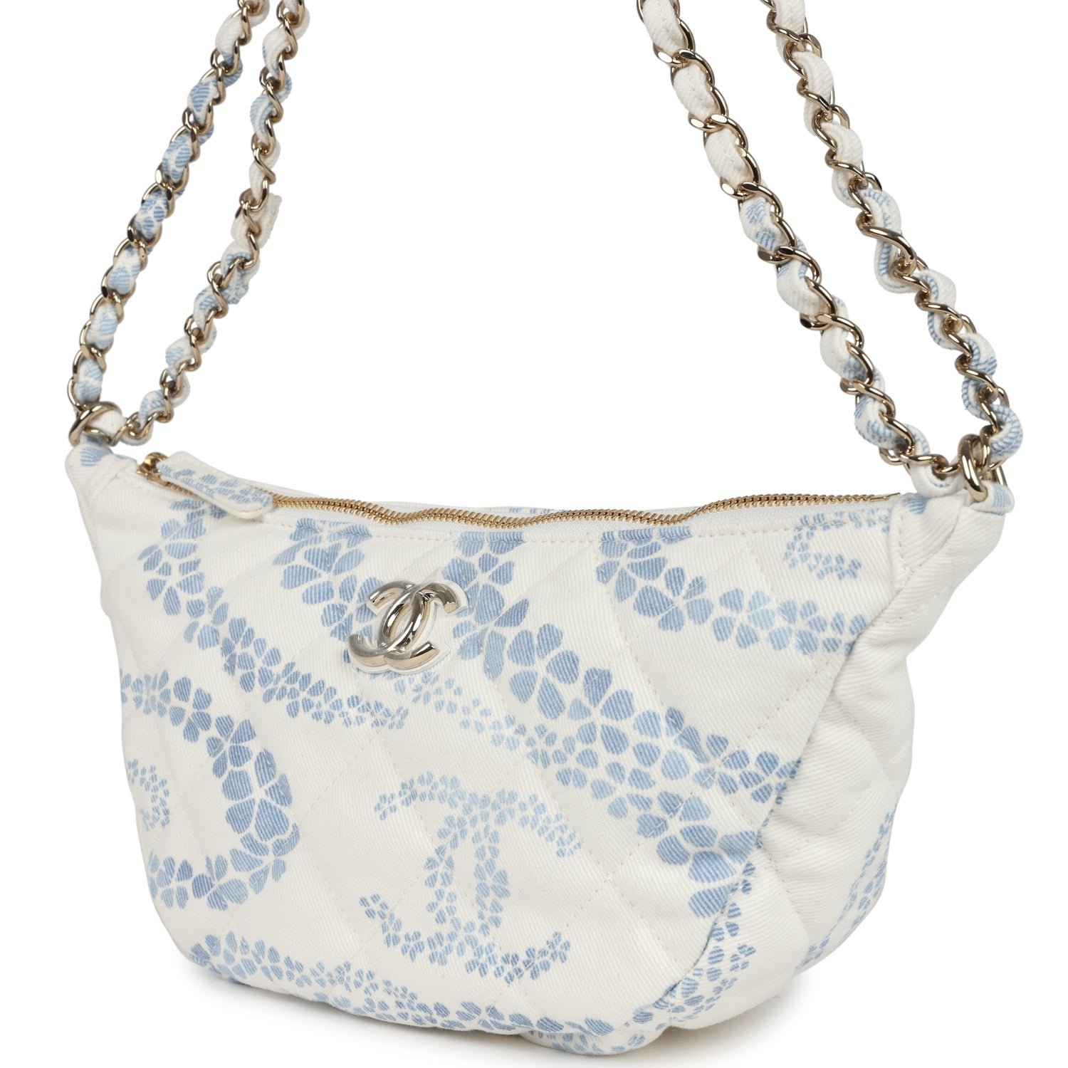 Chanel Large Hobo White Denim — view 4