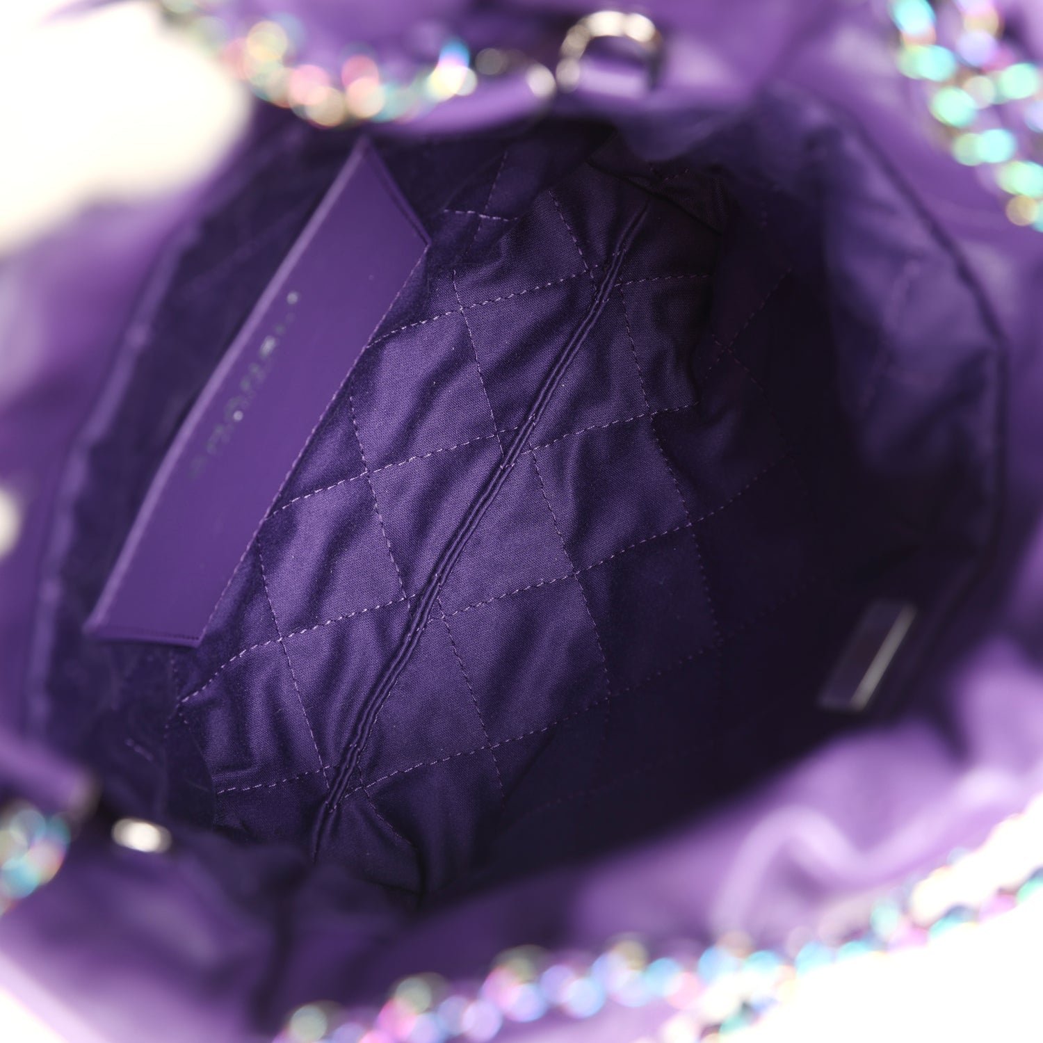 Chanel Mini 22 Bag Purple Lambskin — view 8