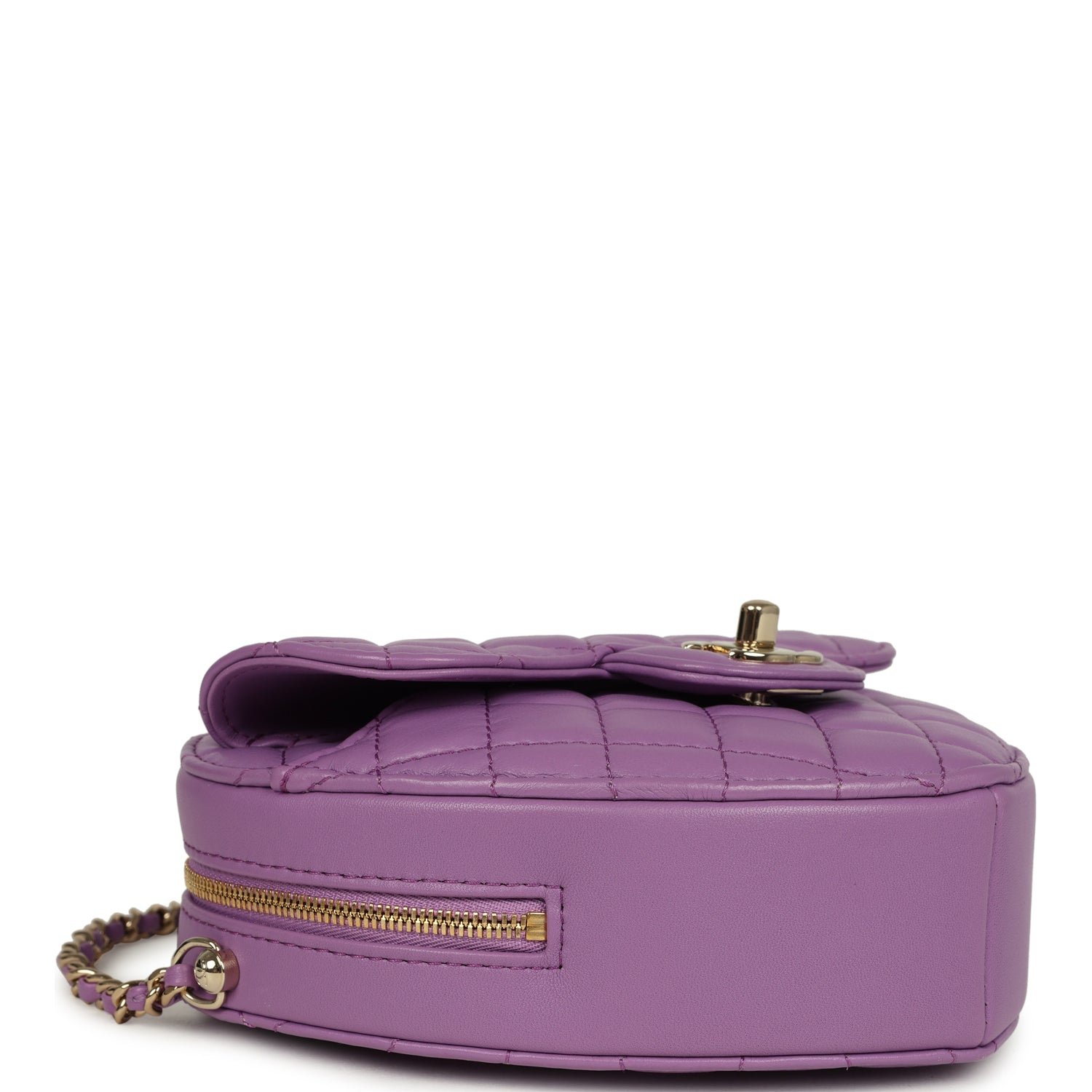 Chanel Large Heart Bag Purple Lambskin — view 7