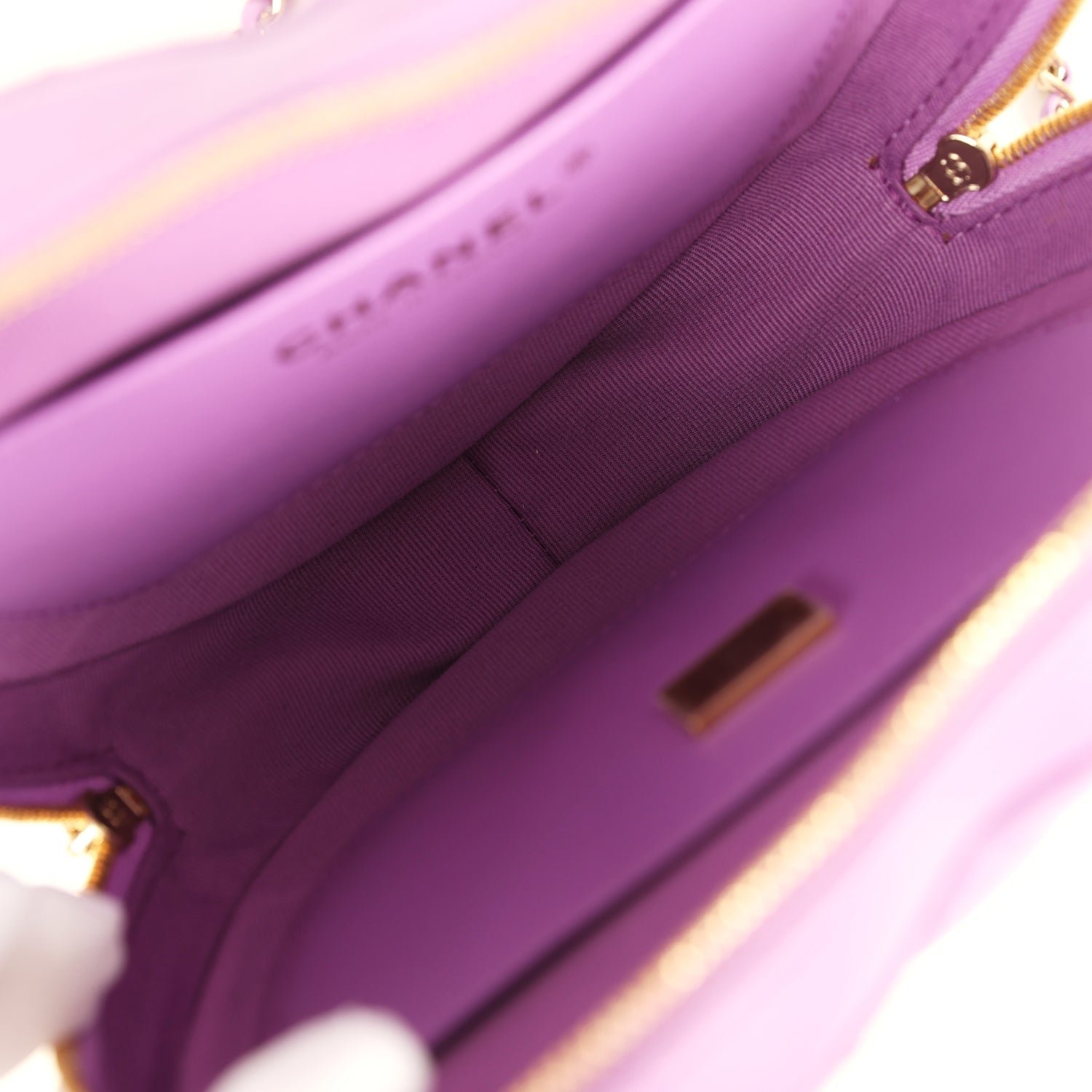 Chanel Large Heart Bag Purple Lambskin — view 8