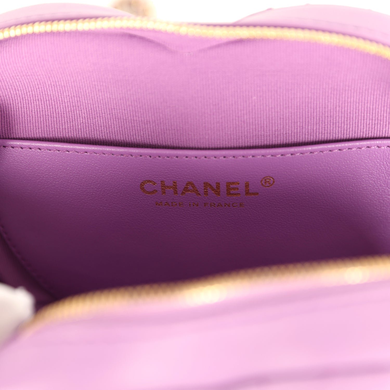 Chanel Large Heart Bag Purple Lambskin — view 9