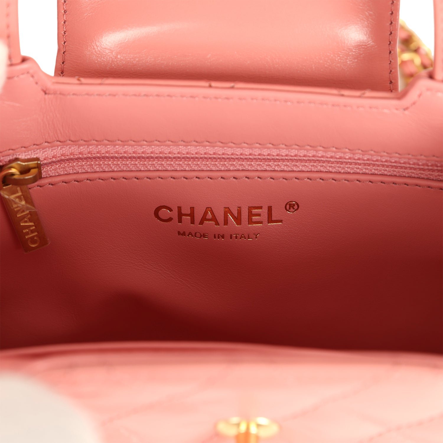 Chanel Small Kelly Shopper Coral Calfskin — view 9