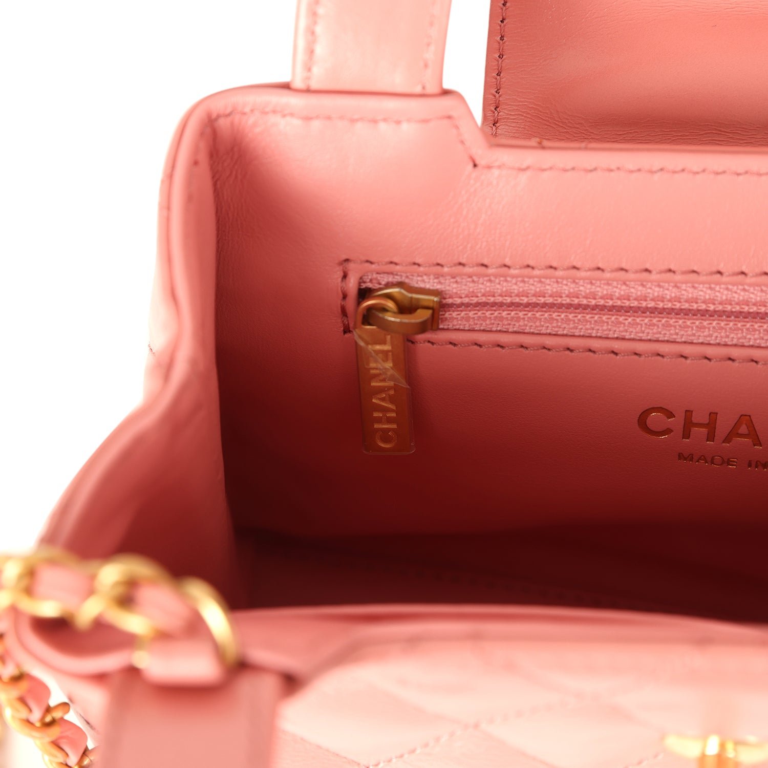 Chanel Small Kelly Shopper Coral Calfskin — view 10