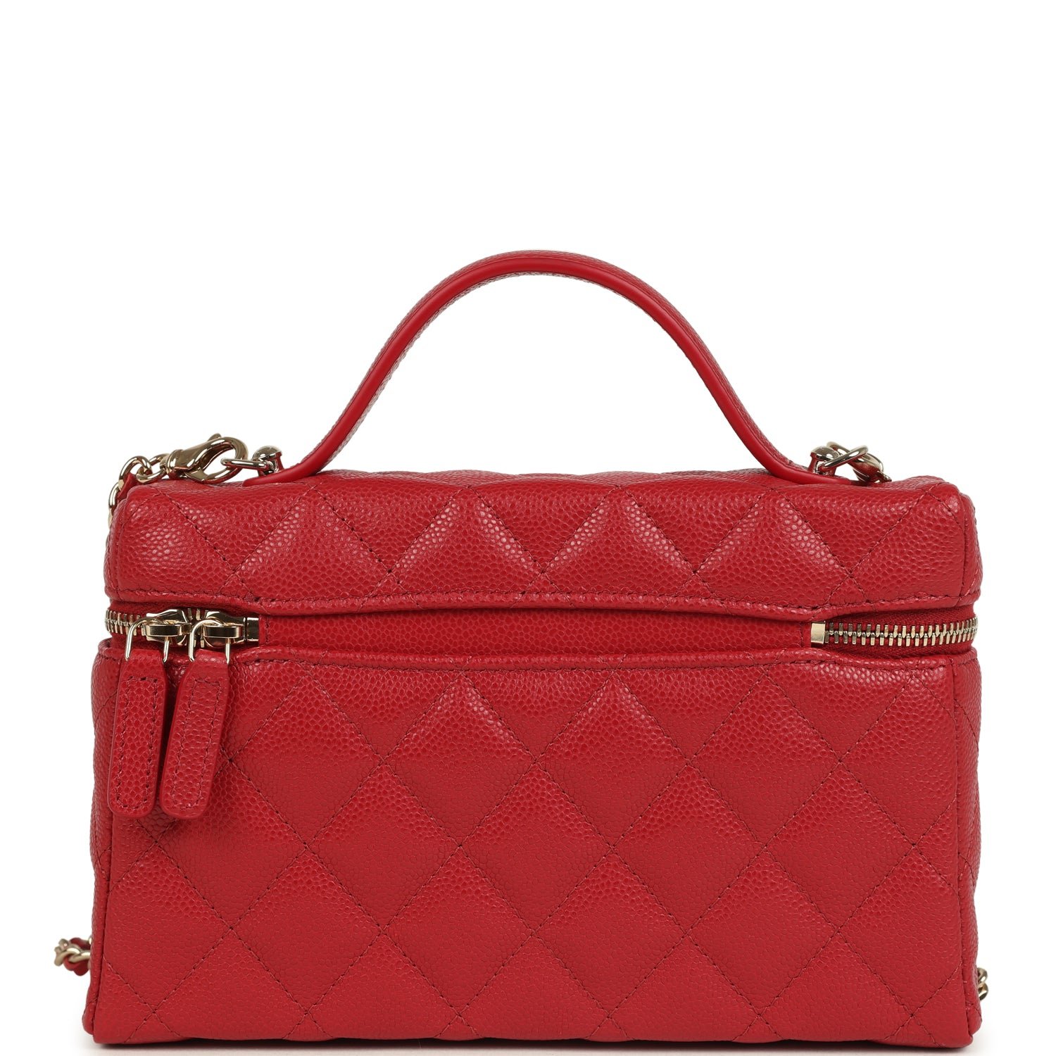 Chanel Vanity Case Red Shiny Caviar — view 5