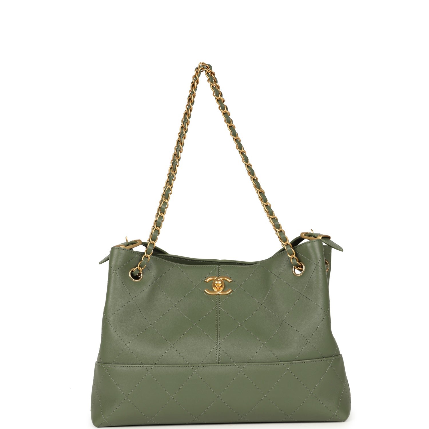 Chanel Small Hobo Khaki Calfskin