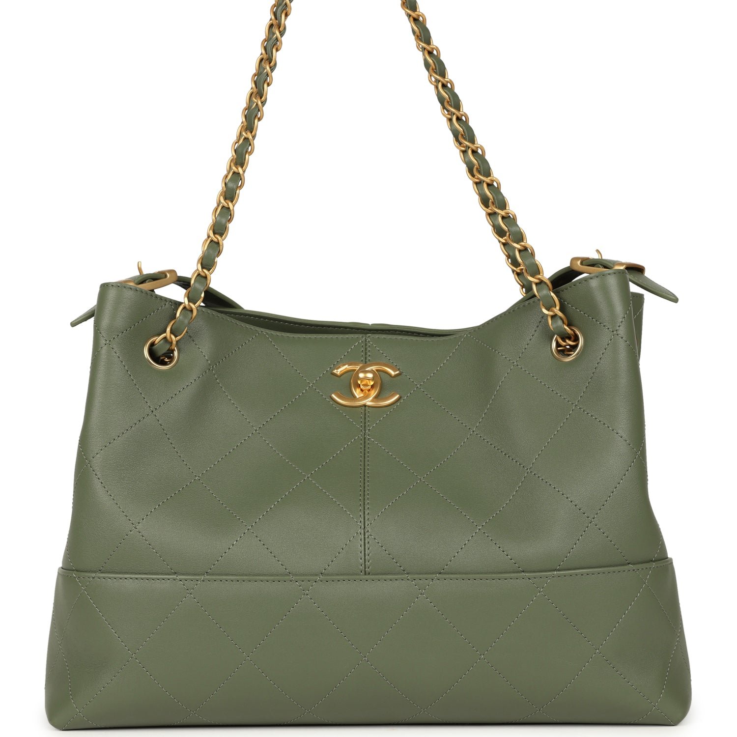 Chanel Small Hobo Khaki Calfskin — view 2