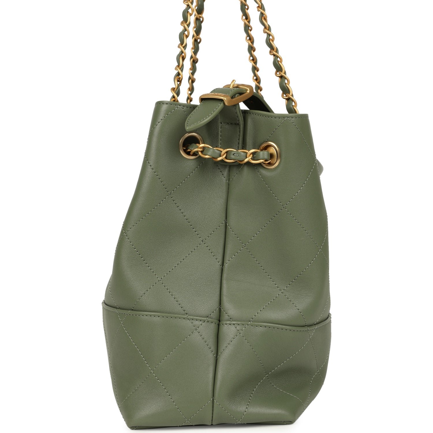Chanel Small Hobo Khaki Calfskin — view 5