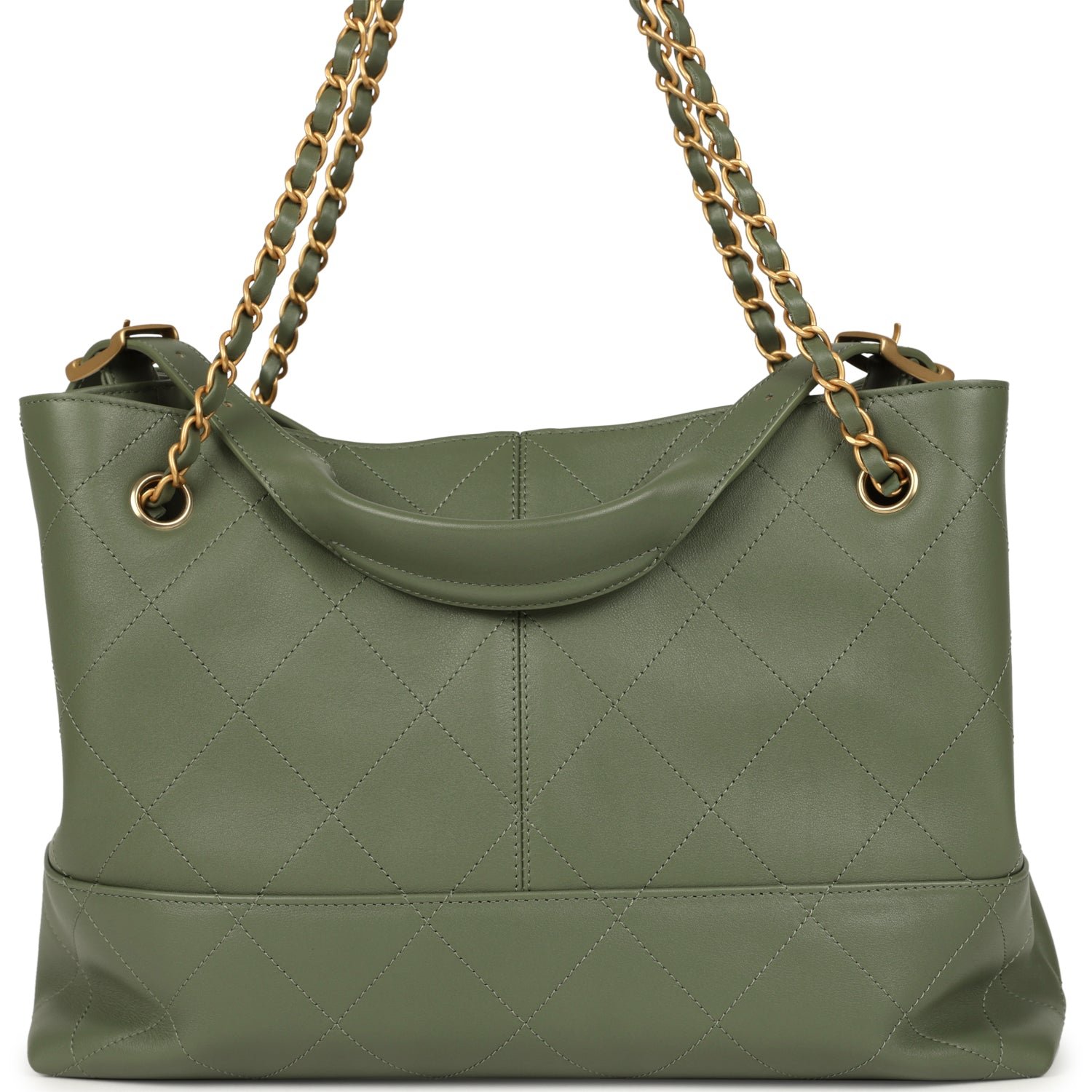 Chanel Small Hobo Khaki Calfskin — view 6