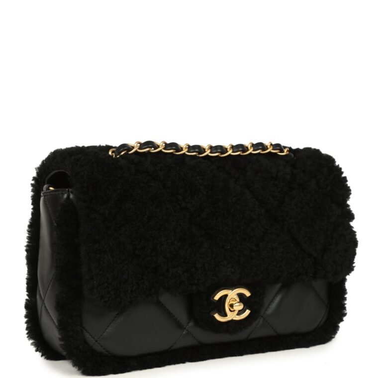 Chanel Medium Flap Bag Black Lambskin for Sale — alternate view