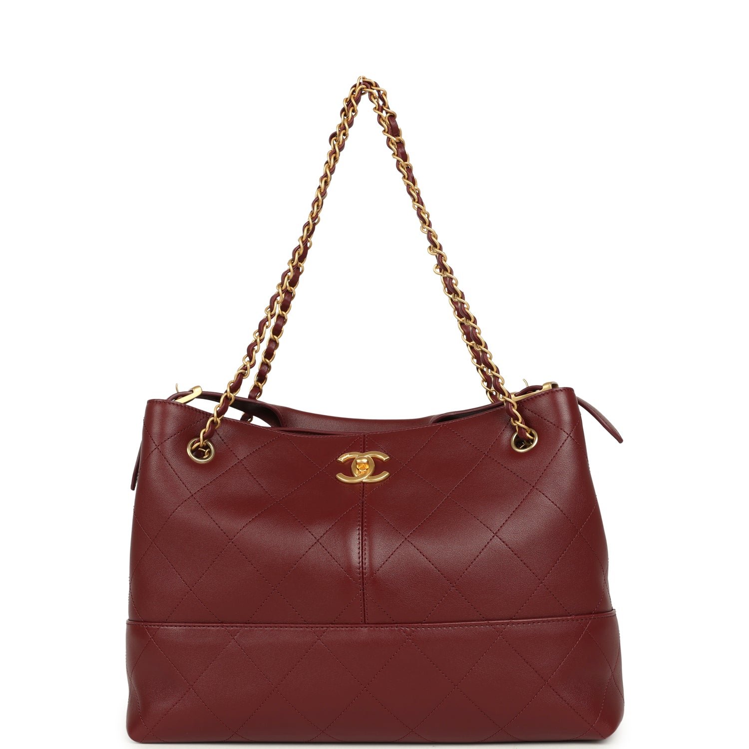 Chanel Small Hobo Burgundy Calfskin