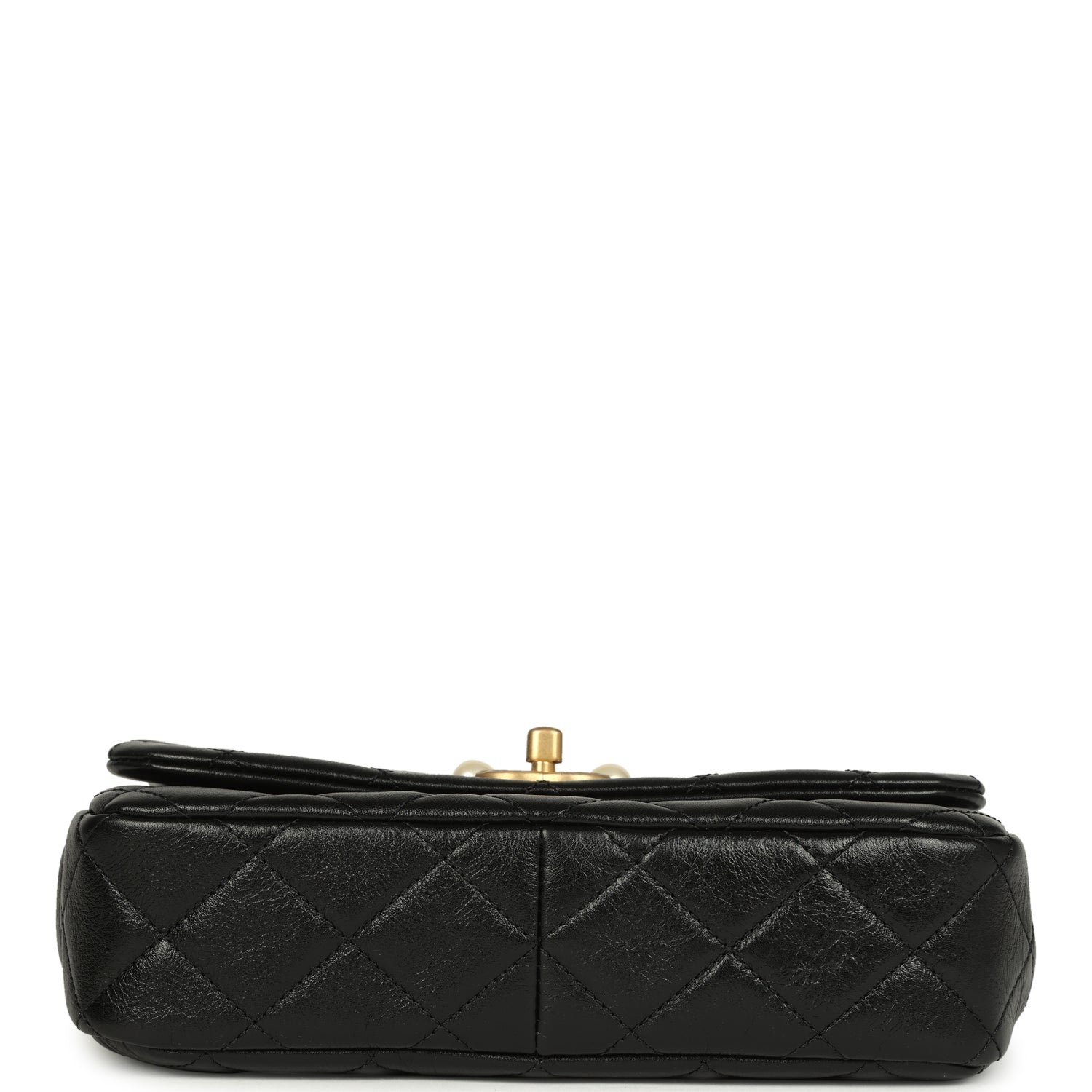 Chanel Small Flap Bag Black Calfskin Brushed Gold — view 6