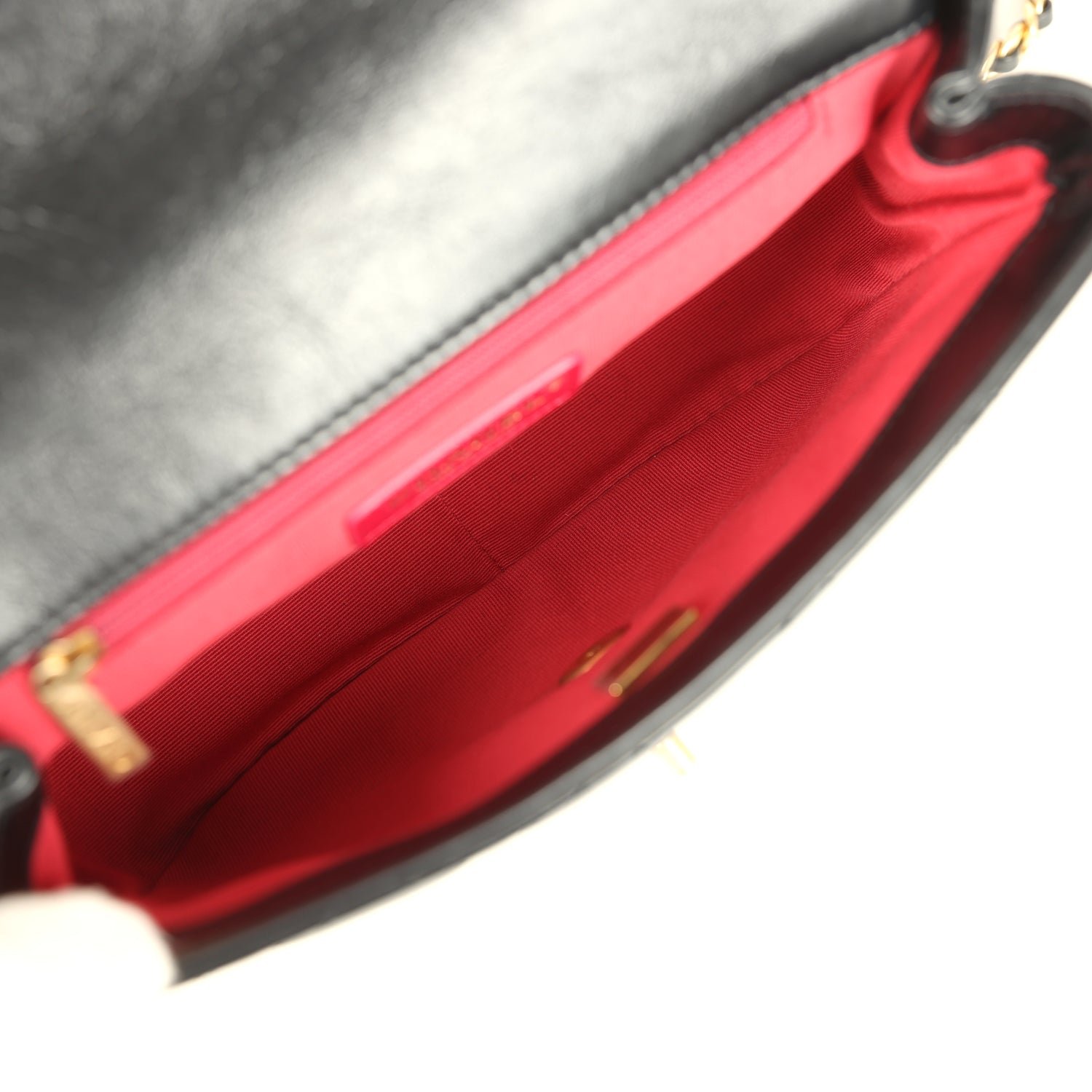 Chanel Small Flap Bag Black Calfskin Brushed Gold — view 8