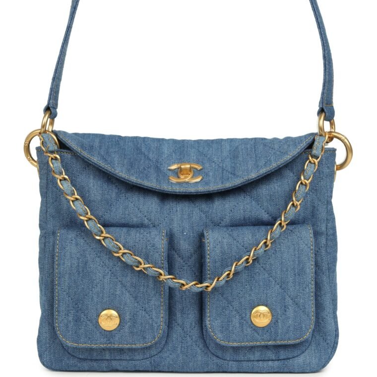 Chanel Small Hobo Light Blue Denim for Sale