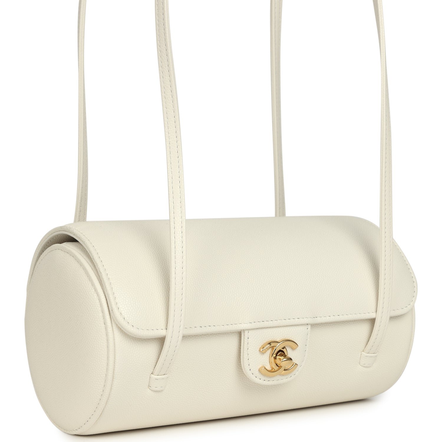 Chanel Coco Bowling White Shiny Caviar — view 3