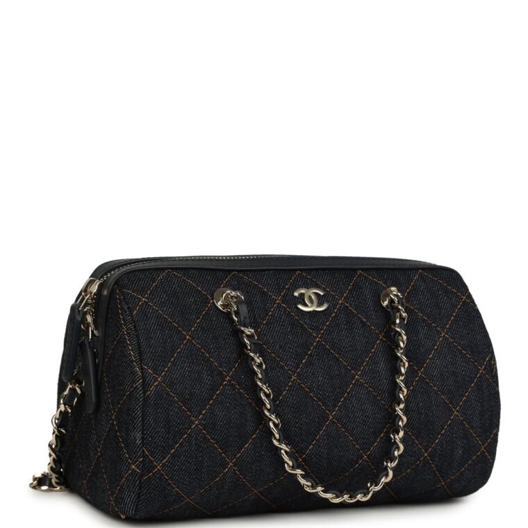 Chanel Mini Timeless Barrel Bag Denim Light Gold for Sale — alternate view