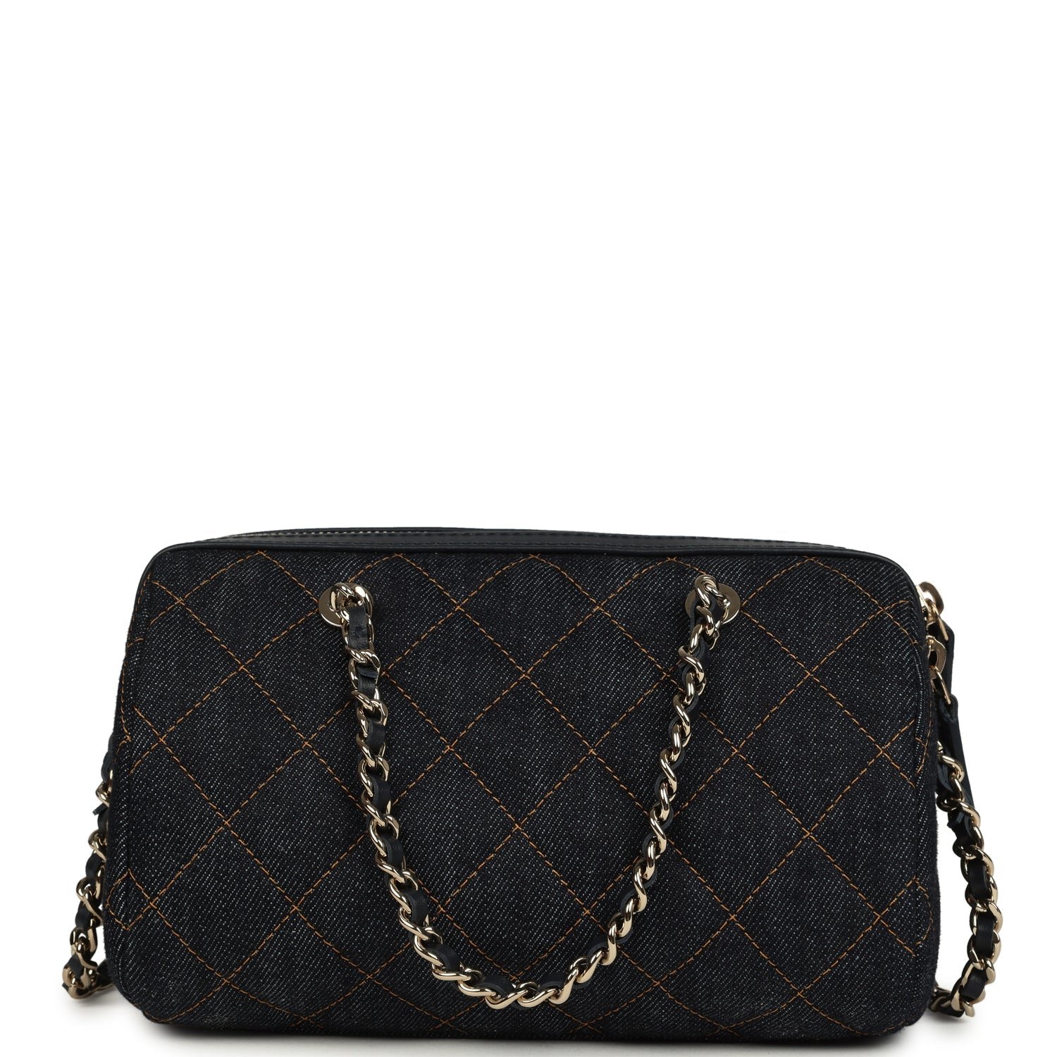 Chanel Mini Timeless Barrel Bag Denim Light Gold — view 5