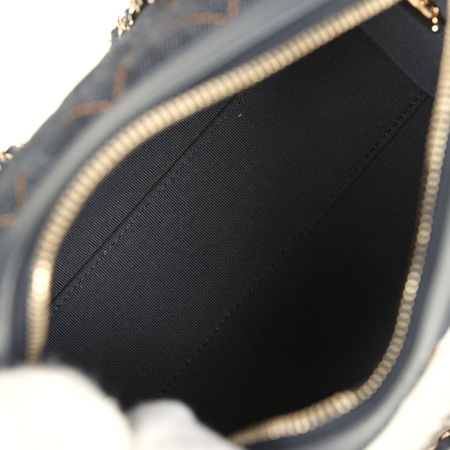 Chanel Mini Timeless Barrel Bag Denim Light Gold — view 8