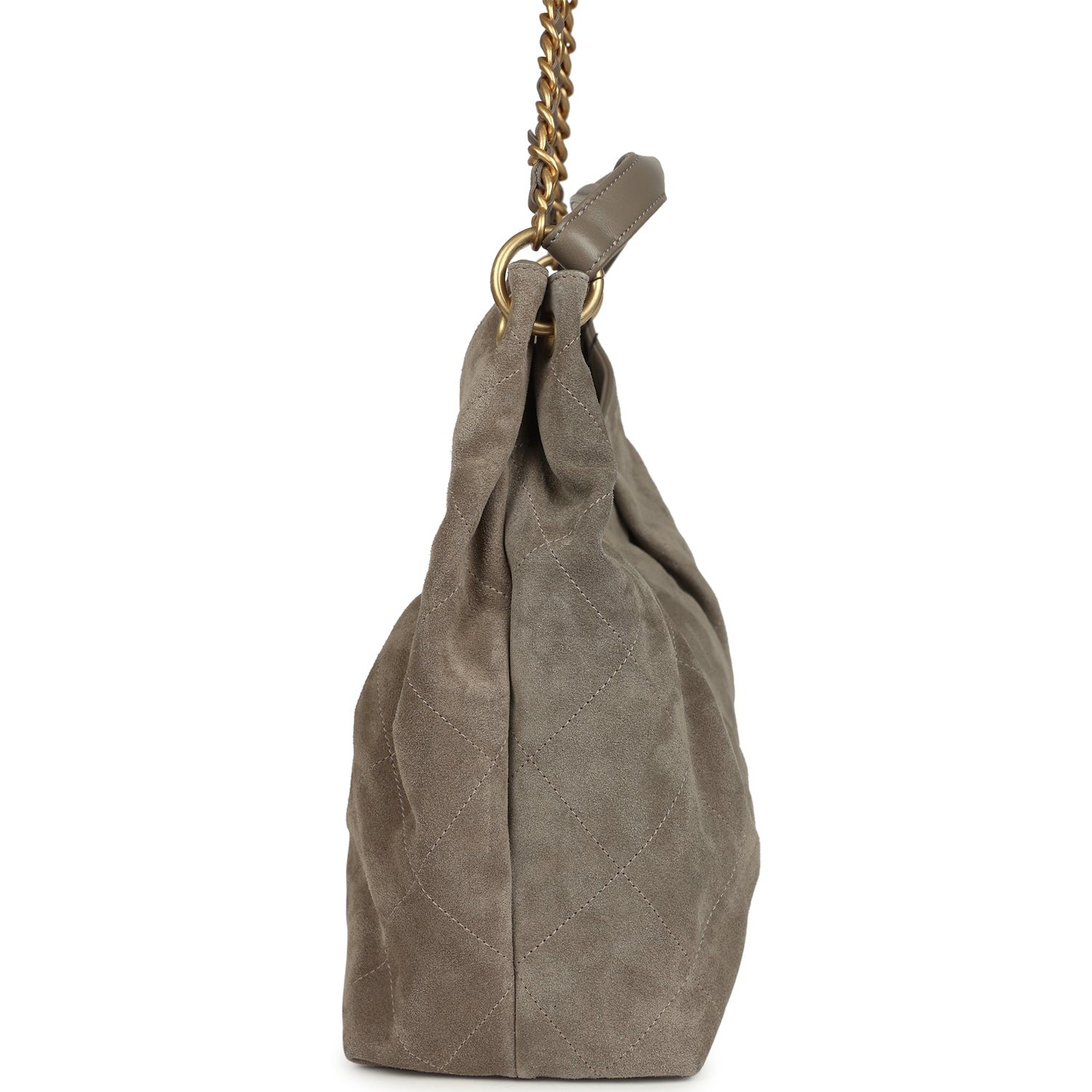 Chanel Maxi Hobo Grey Suede — view 4