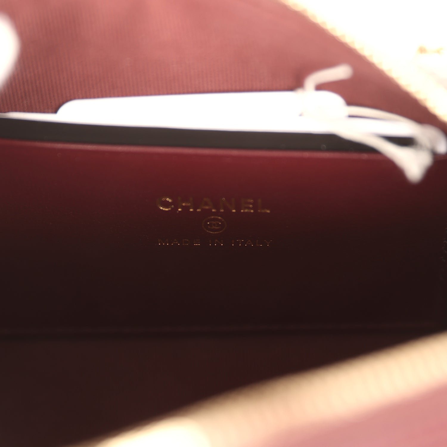 Chanel Mini Timeless Barrel Bag Burgundy Lambskin — view 8