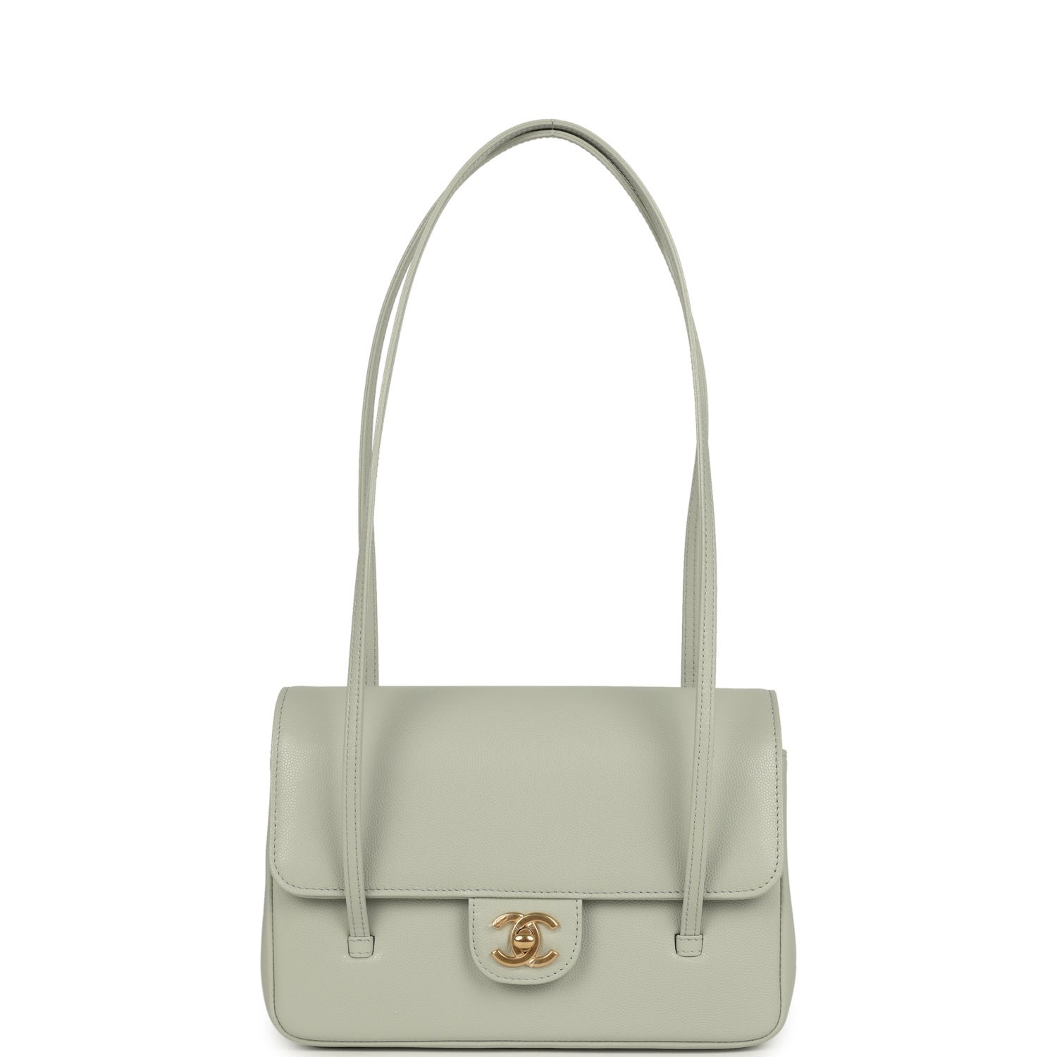 Chanel Small Flap Bag Green Shiny Caviar