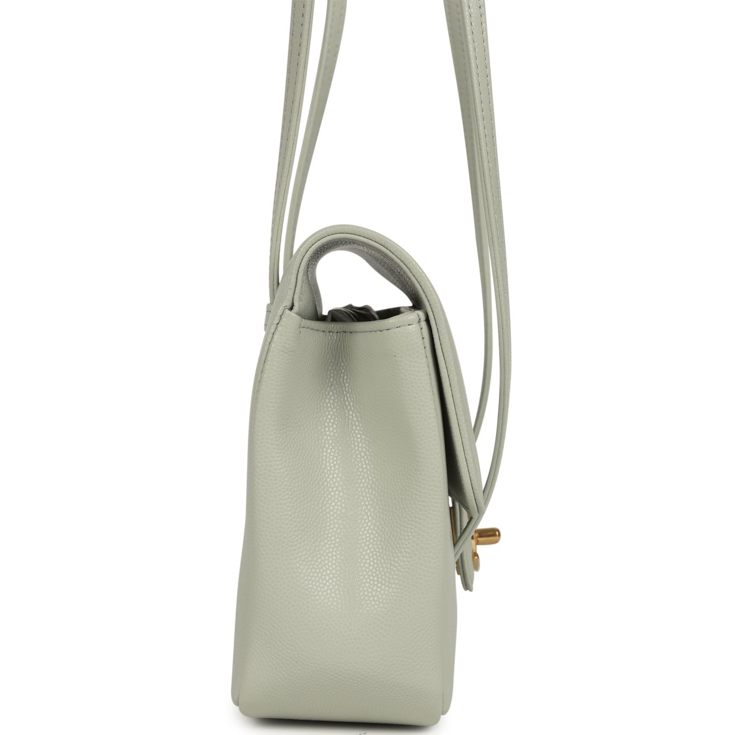 Chanel Small Flap Bag Green Shiny Caviar — view 5