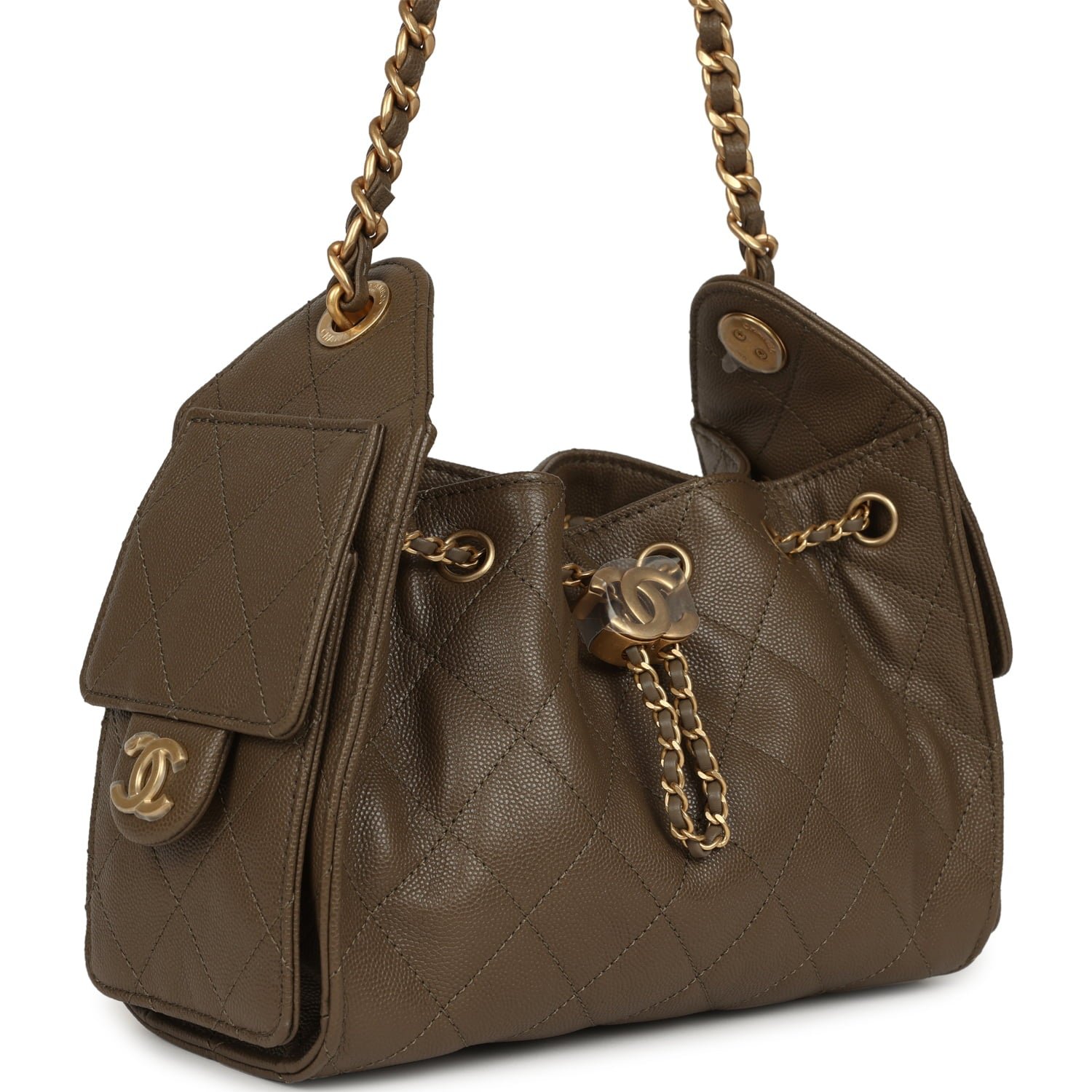 Chanel Mini Hobo Khaki Caviar — view 2