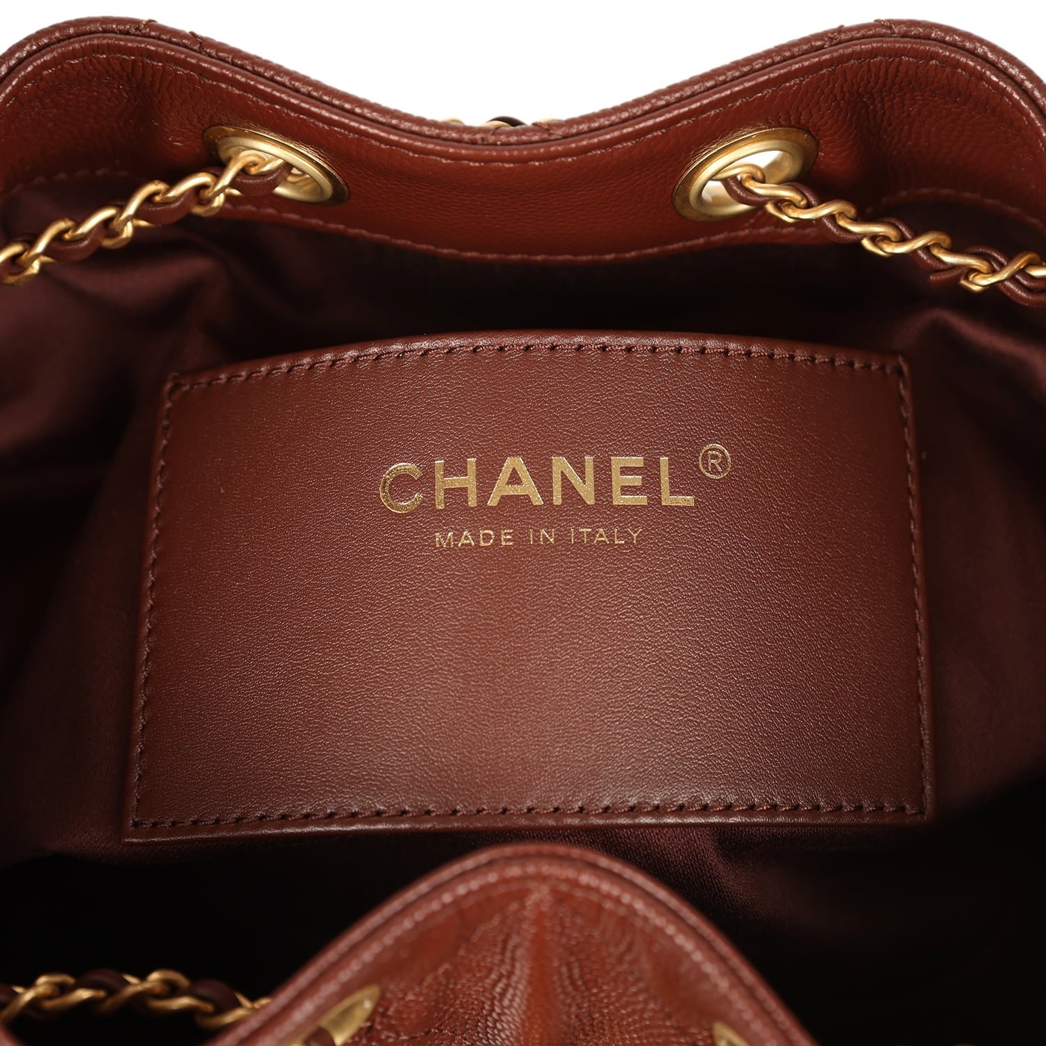 Chanel Small Hobo Brown Caviar Antique Gold — view 9