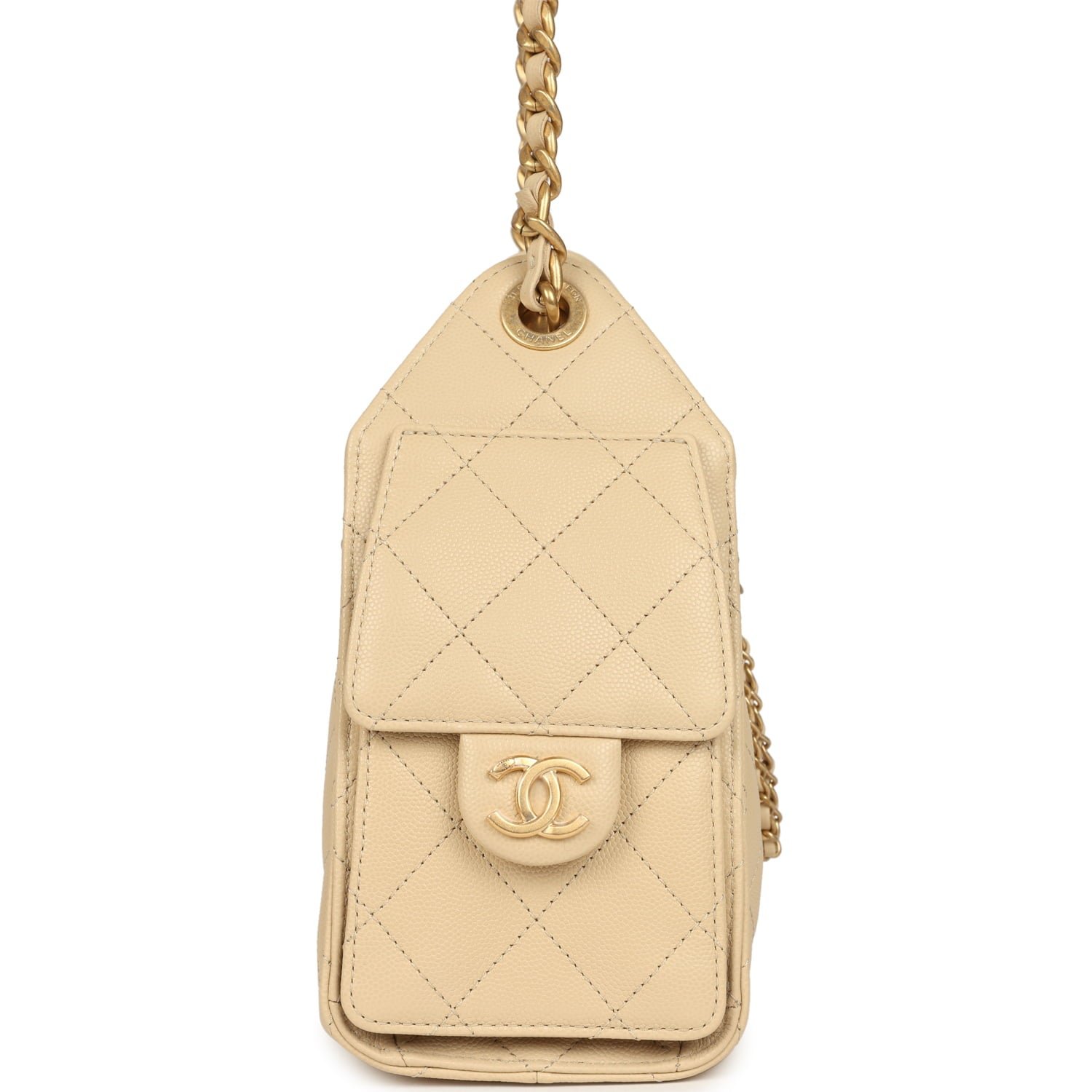 Chanel Mini Hobo Light Beige Caviar — view 4