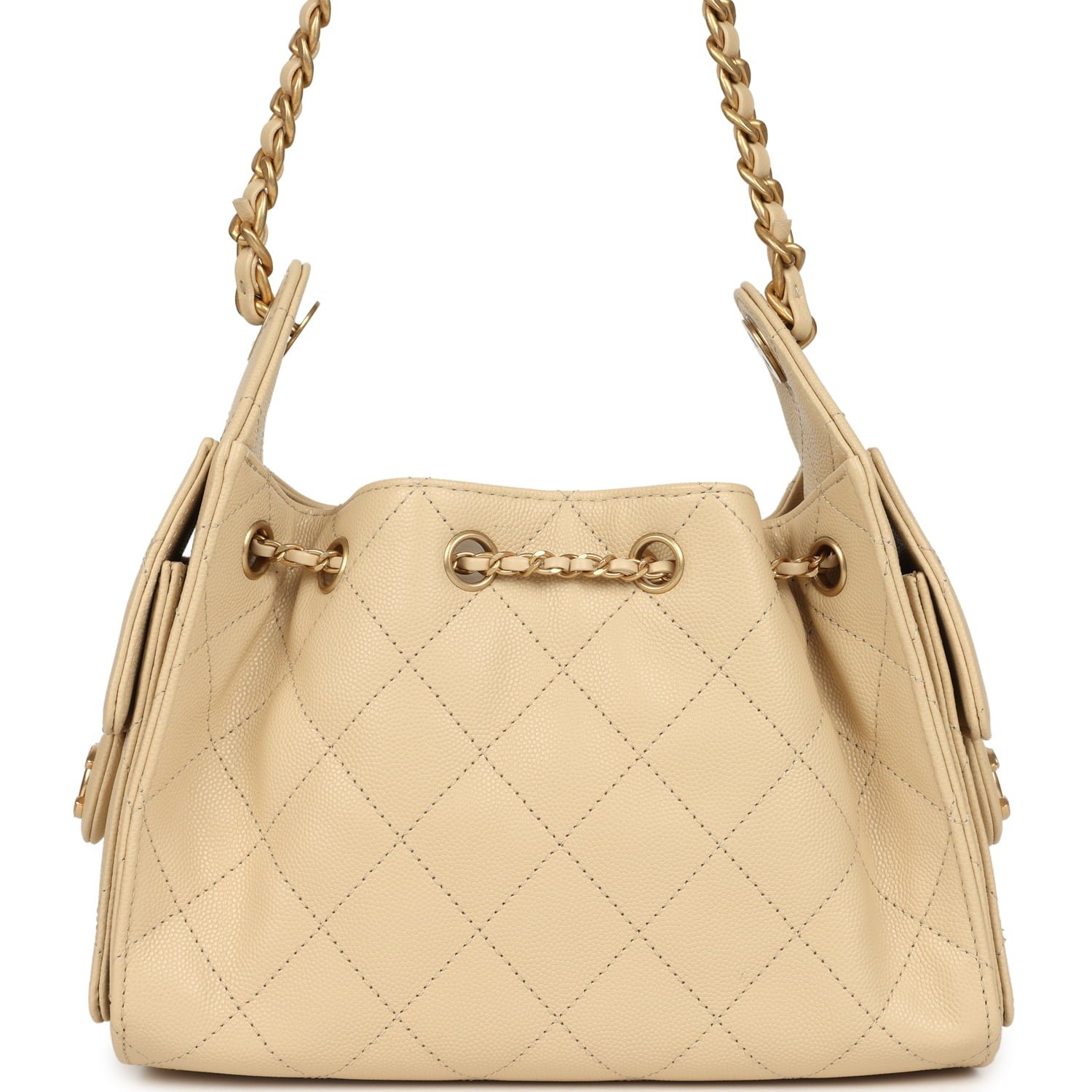 Chanel Mini Hobo Light Beige Caviar — view 5
