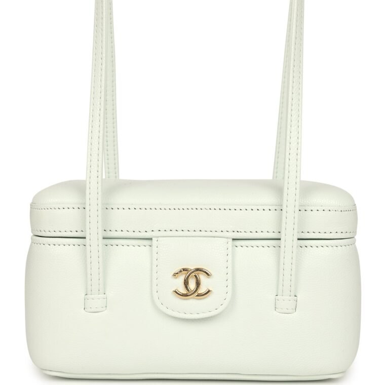 Chanel Vanity Light Blue Shiny Caviar for Sale