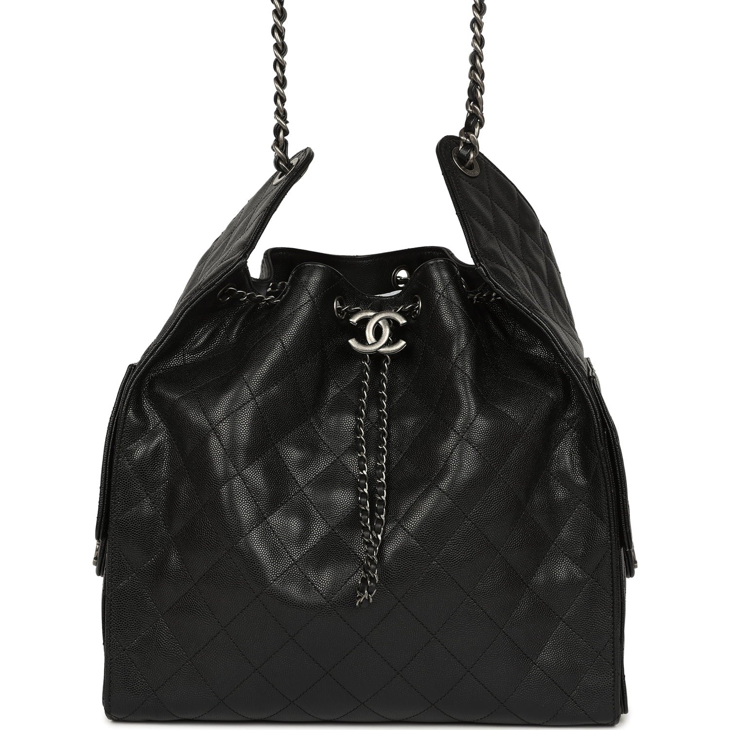 Chanel Medium Hobo Black Caviar Ruthenium