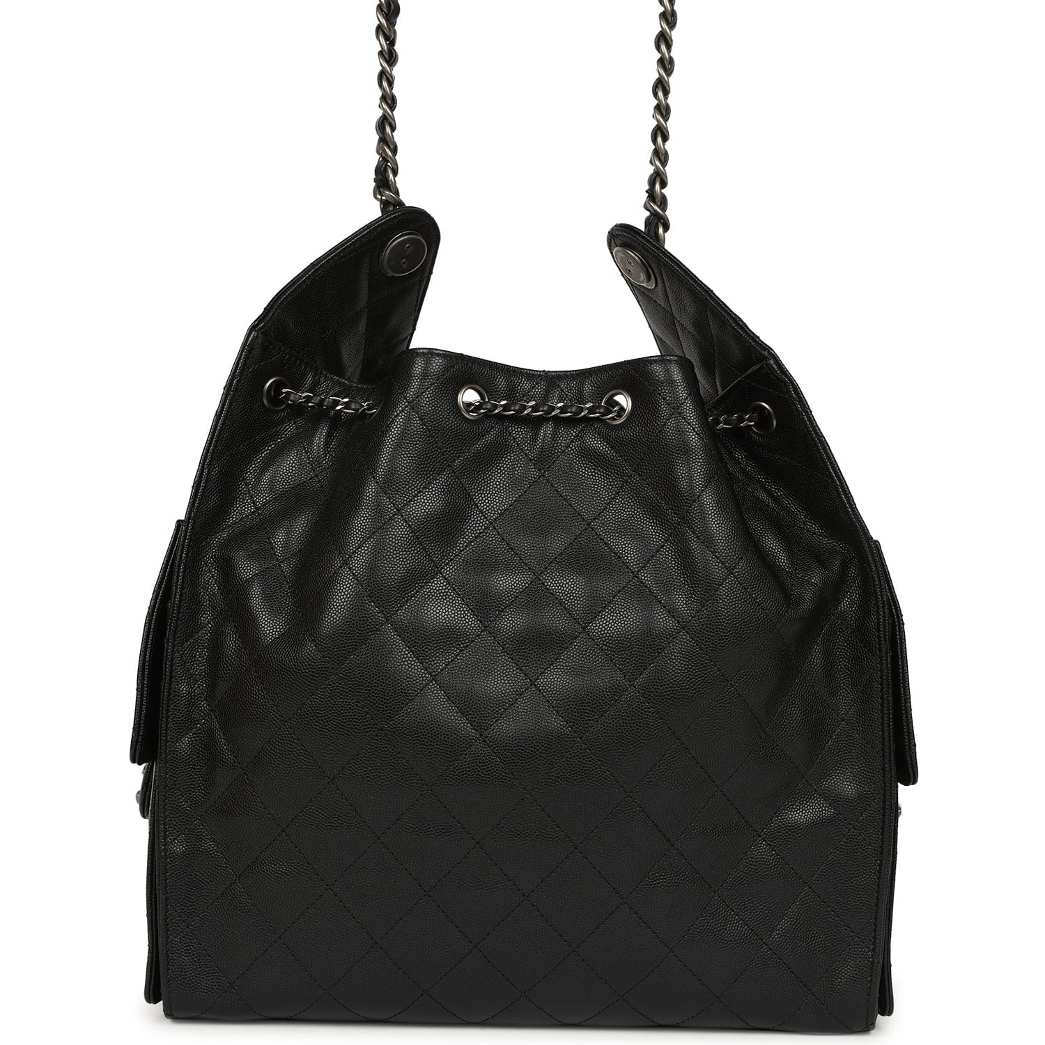 Chanel Medium Hobo Black Caviar Ruthenium — view 5