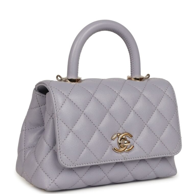 Chanel Micro Top Handle Purple Shiny Caviar for Sale — alternate view