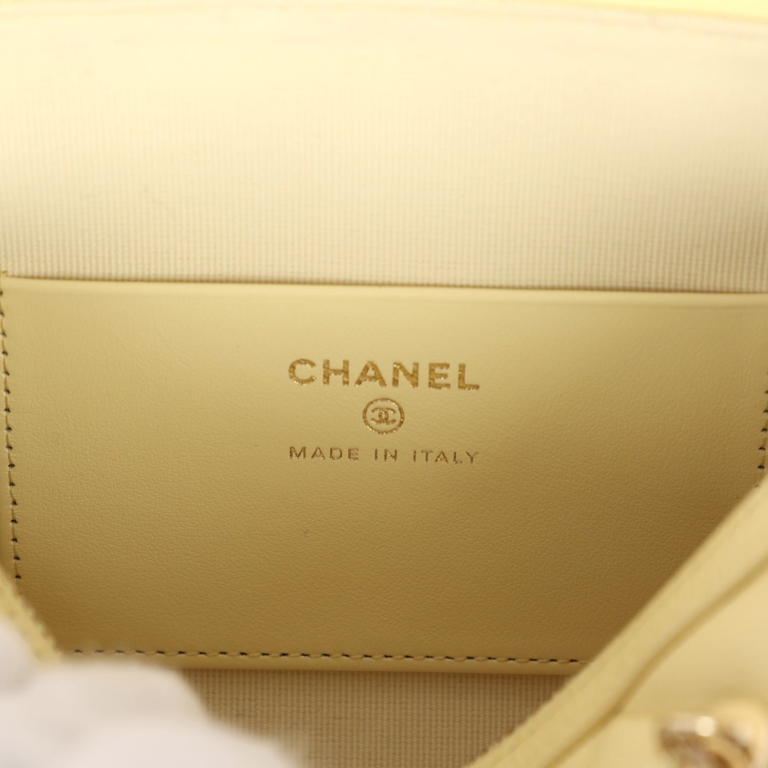 Chanel Mini Timeless Barrel Bag Yellow Shiny Caviar — view 9