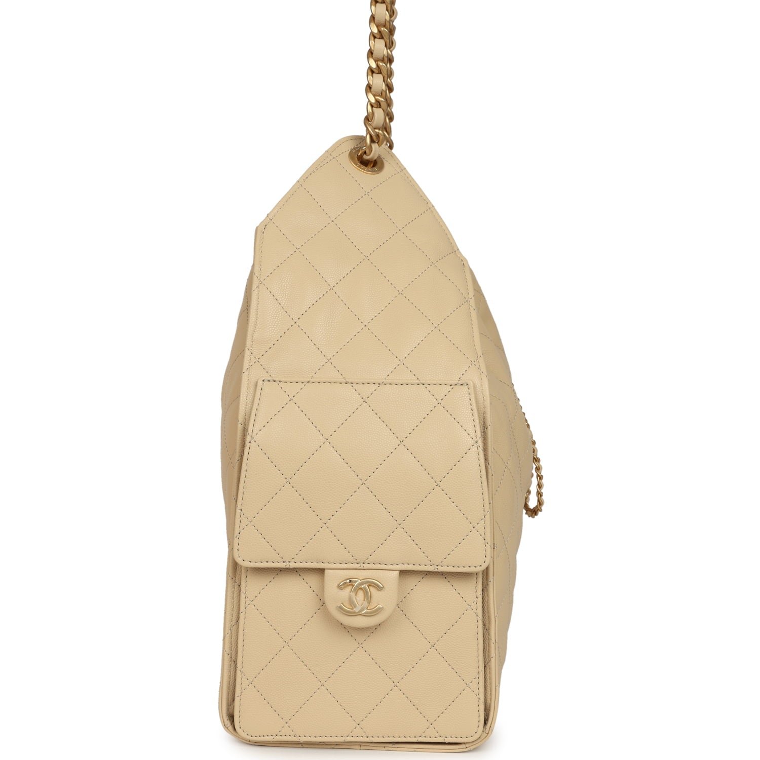 Chanel Medium Hobo Light Beige Caviar — view 4