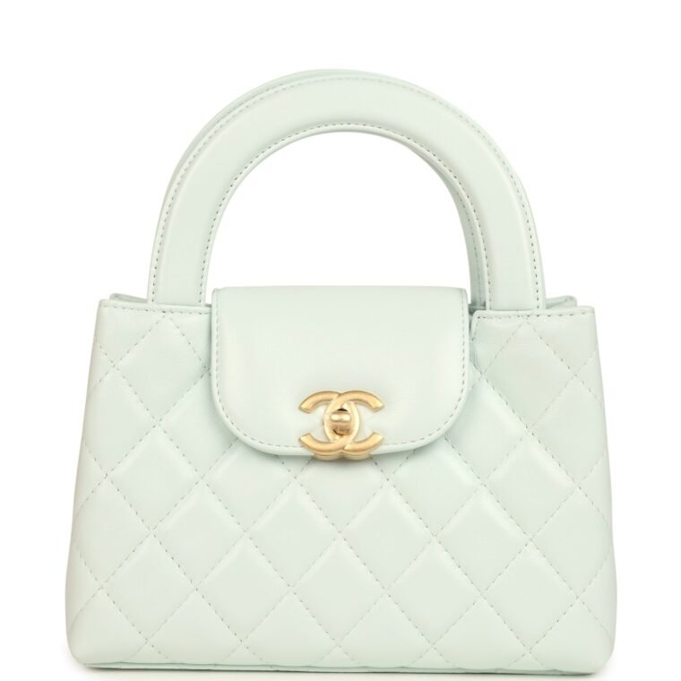 Chanel Small Kelly Shopper Mint Shiny Lambskin for Sale