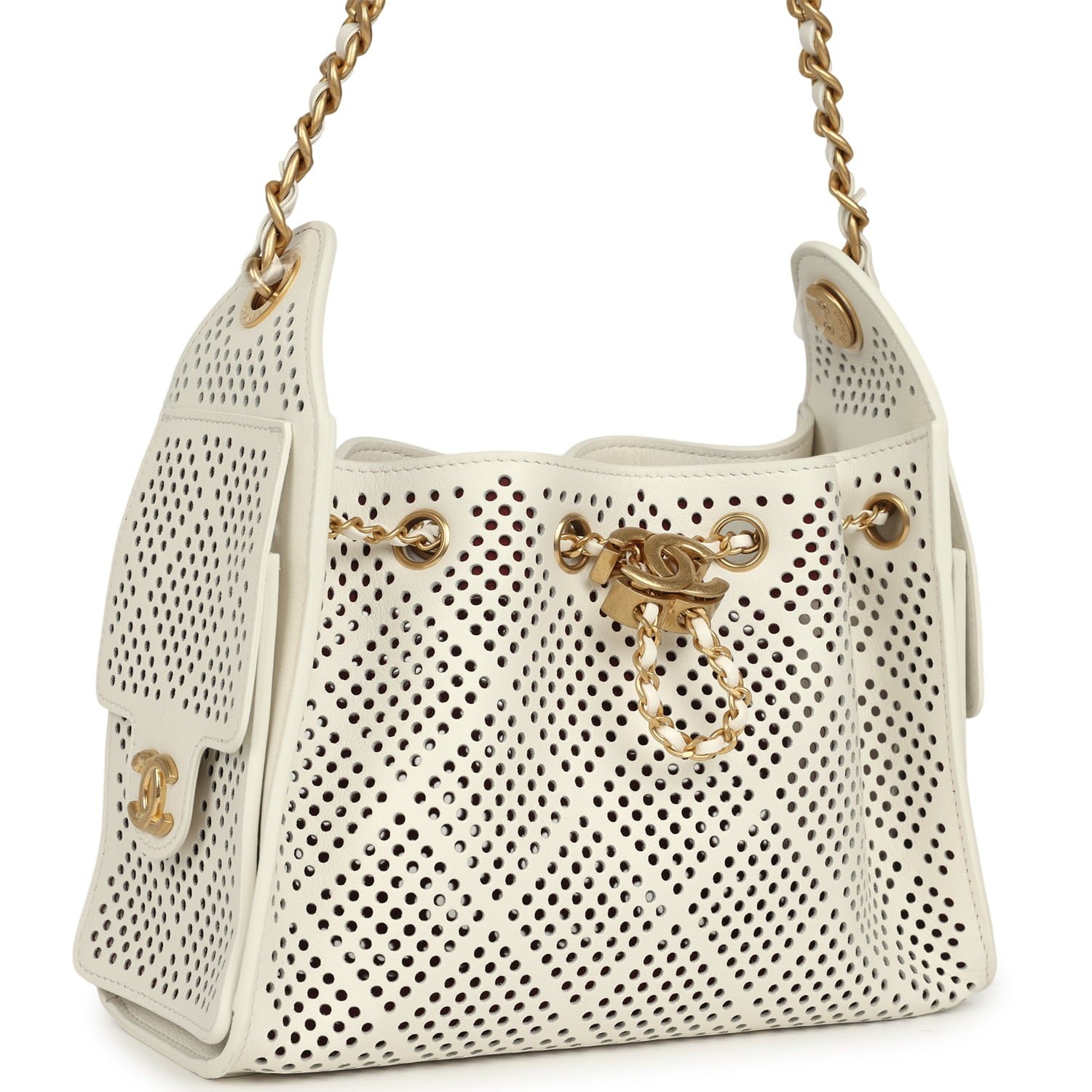 Chanel Mini Hobo White Calfskin — view 2
