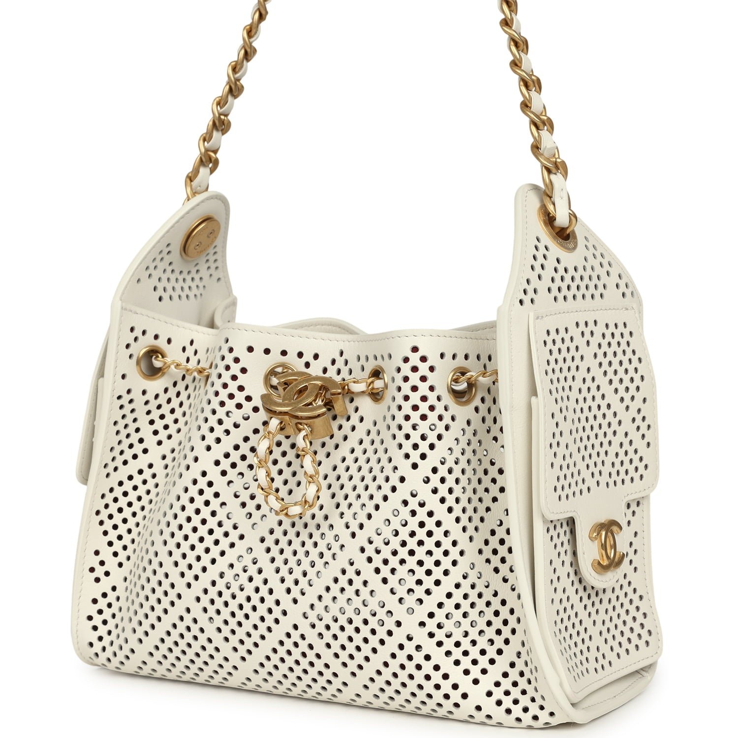 Chanel Mini Hobo White Calfskin — view 3