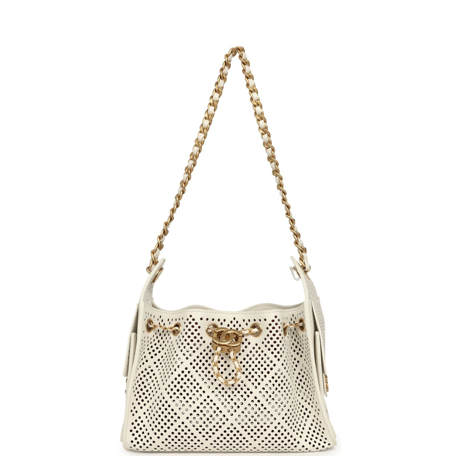 Chanel Mini Hobo White Calfskin — view 6