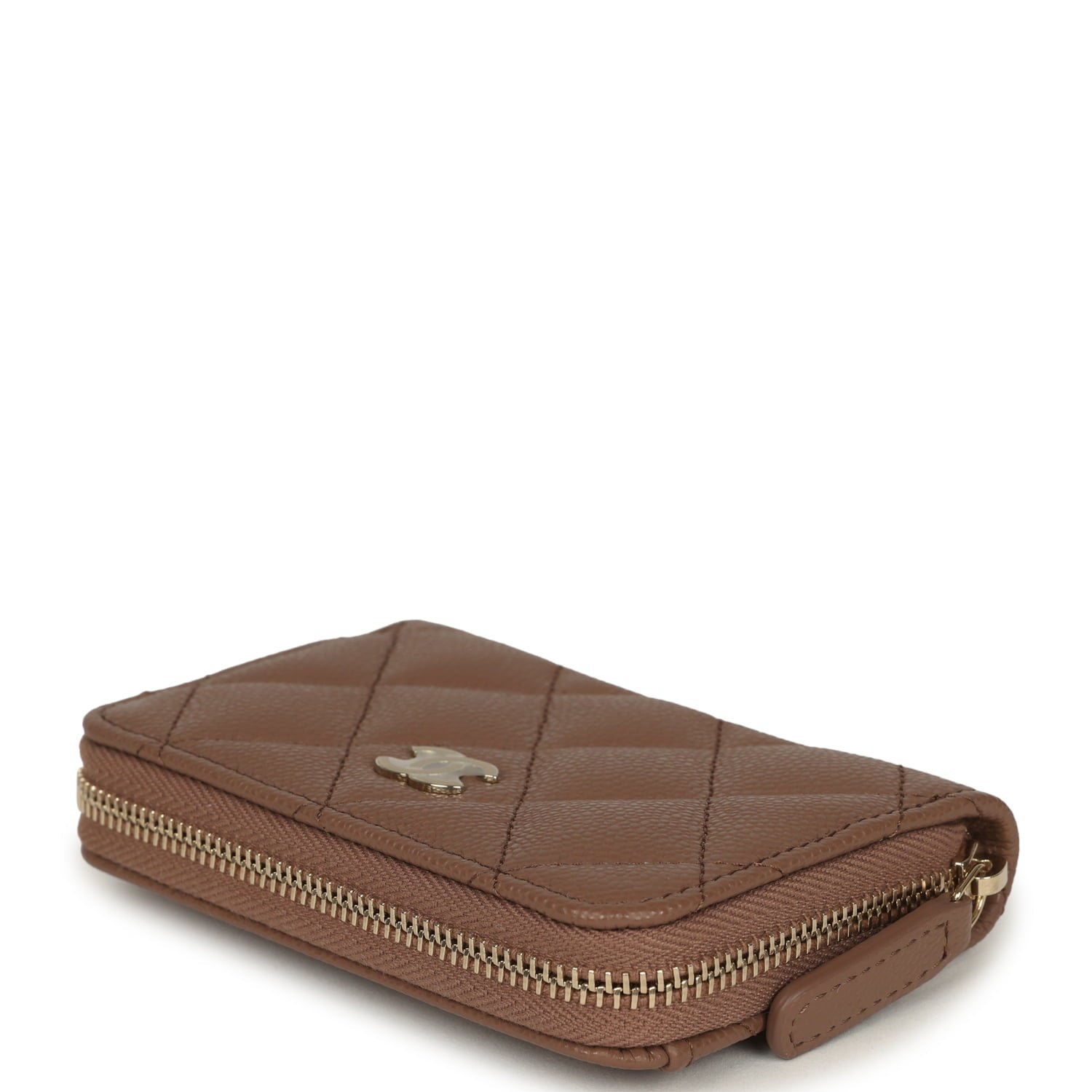 Chanel Coin Purse Brown Shiny Caviar — view 6