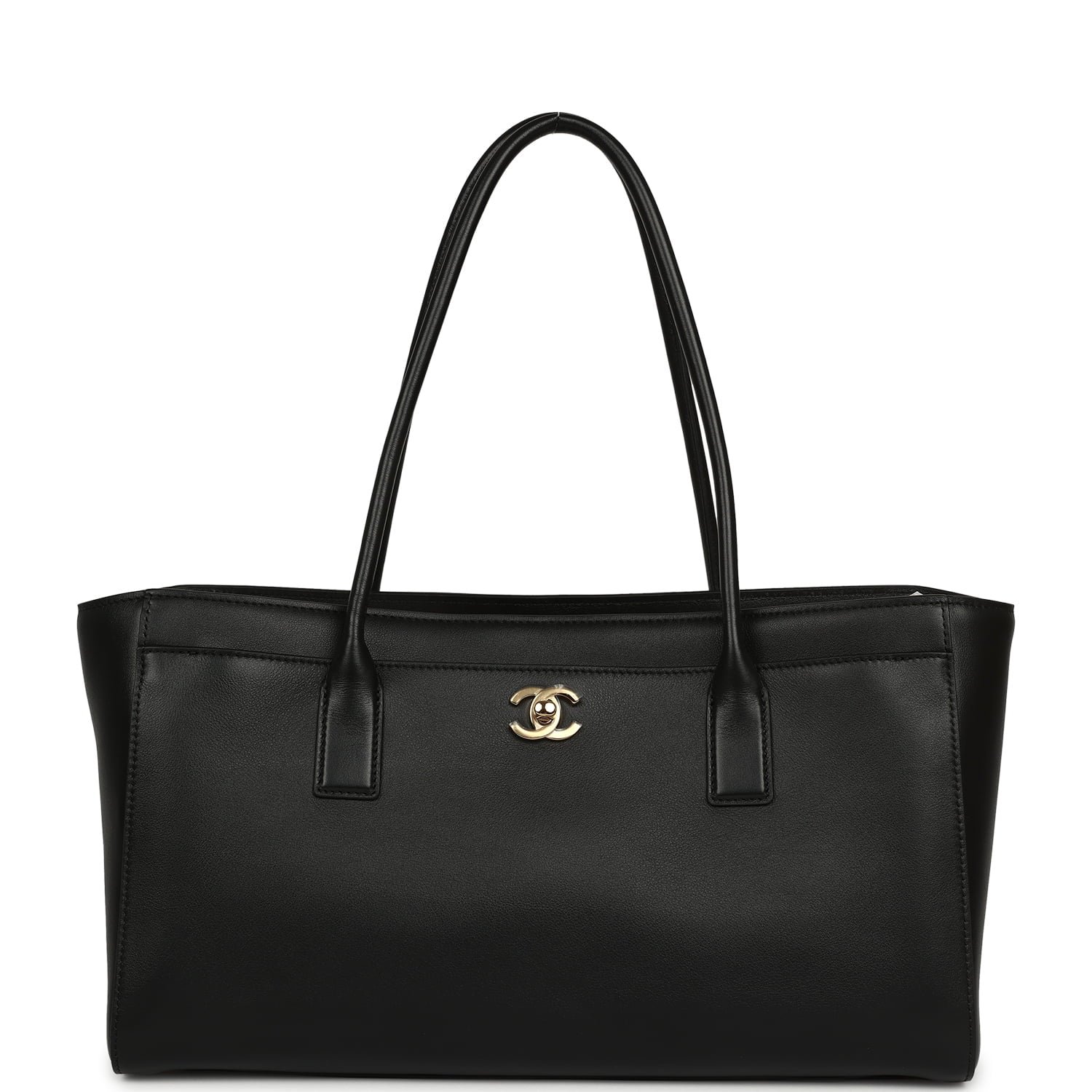 Chanel Small Cerf Shopping Tote Black Calfskin