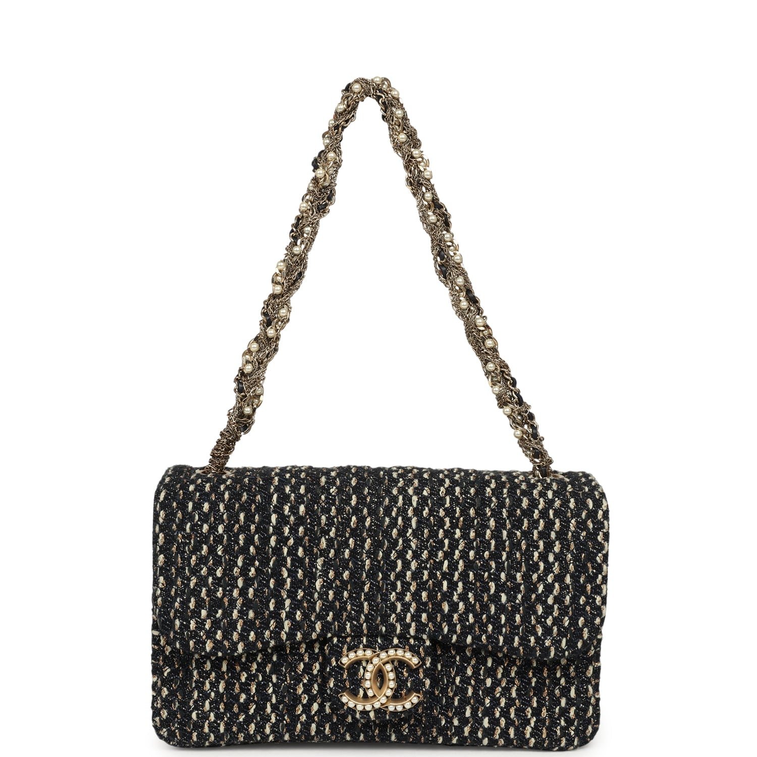 Chanel Small Flap Bag Black Tweed — view 7