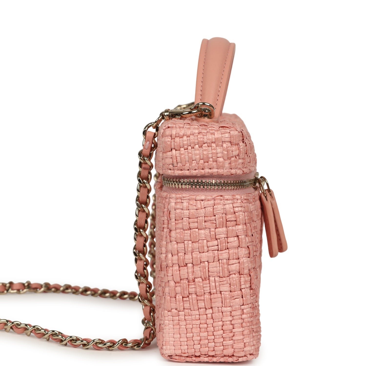 Chanel Vanity Case Light Pink Raffia — view 4