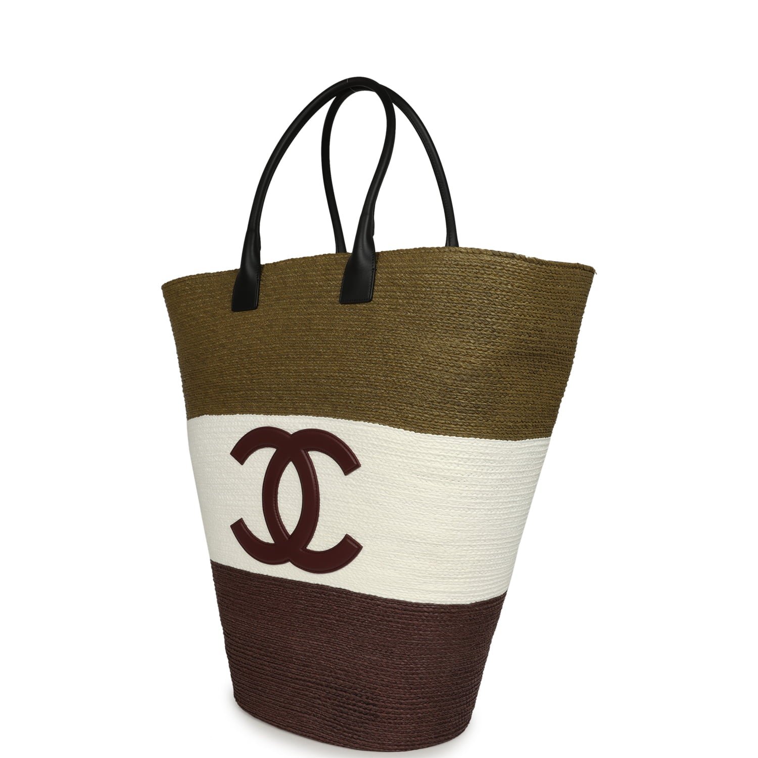 Chanel Large Shopping Bag Khaki Calfskin — view 3