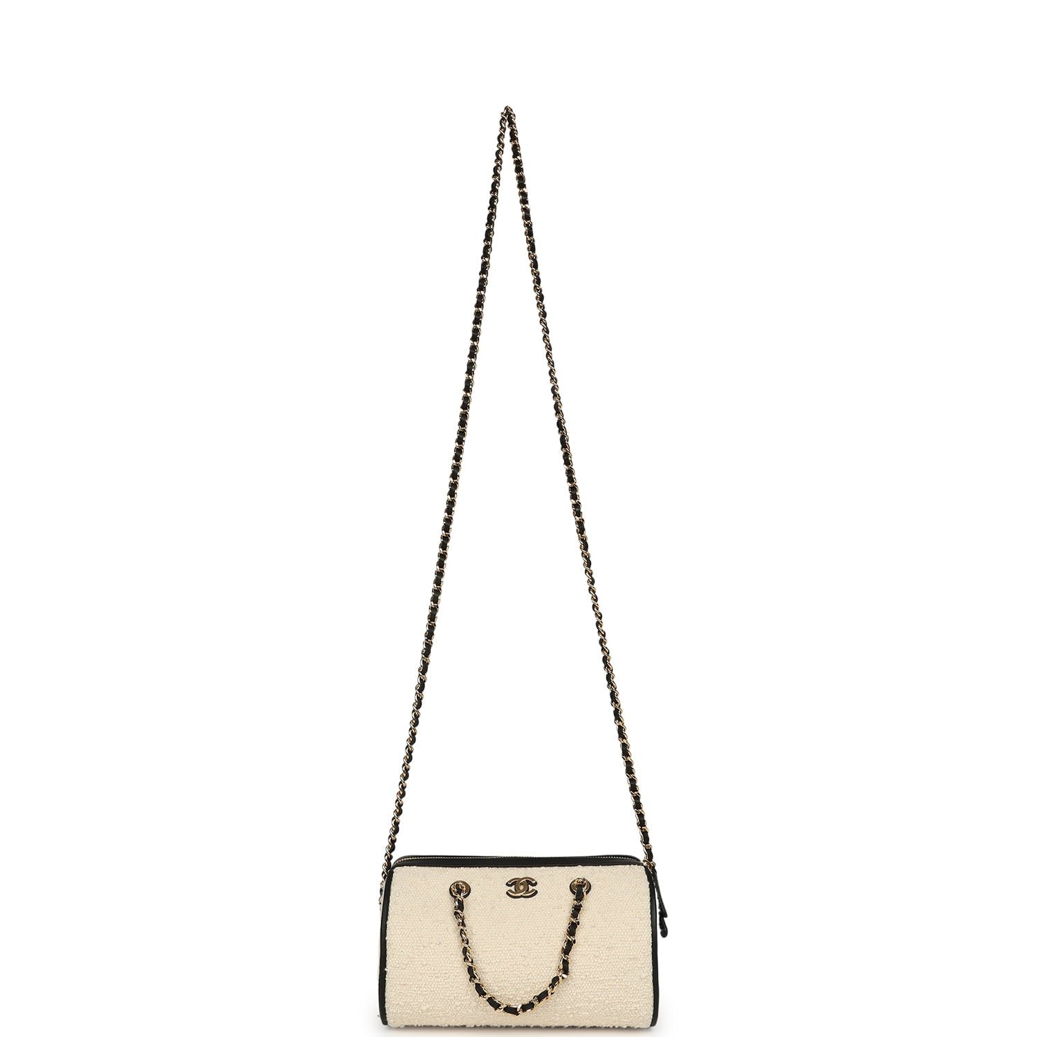 Chanel Mini Timeless Barrel Bag Black Calfskin Gold — view 6