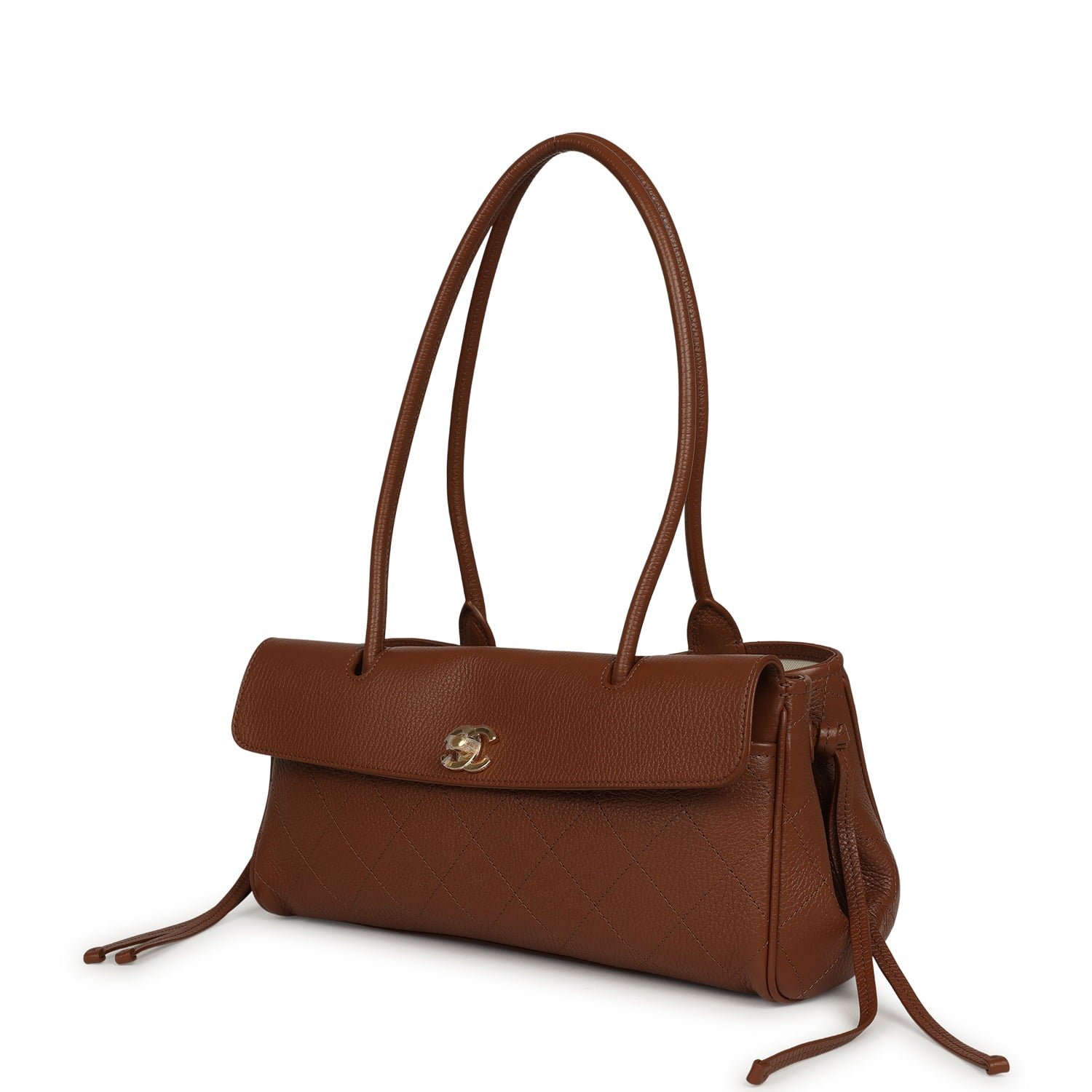 Chanel Small Shopping Tote Brown Caviar — view 3